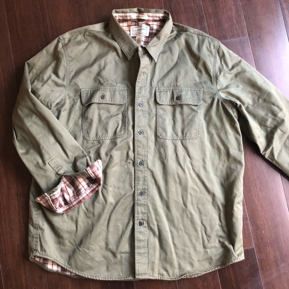 LL Bean Flannel-Lined Hurricane Shirt
